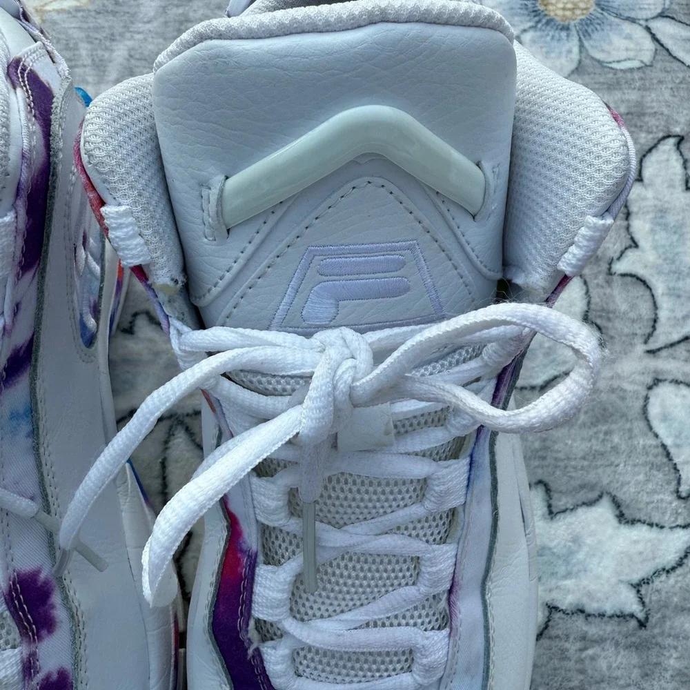 FILA Grant Hill 2 Sneaker Mens Size 9 White Tie Dye High Top Y2K 1BM01234-125